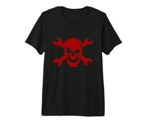 Red Skull Head Open Ended Wrench Spanner Premium T-Shirt