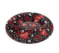 Red Skull Hearts Rose Pet Dog Beds Removable & Washable fluffier Dog Pillow Bed for Medium Size Pets Supplies