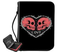 Red Skull Love Bible Cover, Large Bible Protector Case Handle Carrying Bible Tote Bag with Zippered and Inner Organizing Pockets Christian Gifts for Men Women