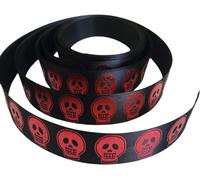Red Skull Ribbon 24mm x 5 Metres Halloween