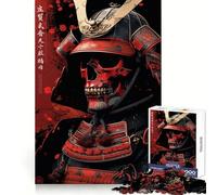 Red Skull Samurai Jigsaw Puzzles 1000 Piece for Teenagers Strong Logic Toy Mental Relax Clear Edge Stylish Gift (38x52cm)