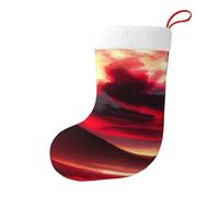Red Sky at Night Starry Christmas Stocking 17.7", Festive Hanging Sock for Fireplace Mantel, Holiday Decorations