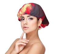 Red Sky at Night Starry Premium Satin Sleep Cap - Protect Your Hair in Style, Black, One Size-M