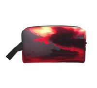 Red Sky at Night Starry Print Portable Travel Toiletry Storage Bag Large Capacity 600D Polyester Cosmetic Storage Bag
