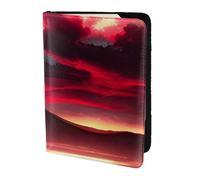 Red Sky At Night Starry Print Stylish Men Women 5.5 Inch Passport Travel Document Wallet For Secure Storag, Black, One Size