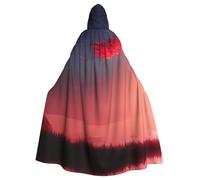 Red Sky At Night Starry Print Unisex Adults Hooded Cloak Cape,Hooded Robe Cloak,Oversized Hood Cloak,Halloween Cloak