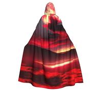 Red Sky At Night Starry Print Unisex Adults Hooded Cloak Cape,Hooded Robe Cloak,Oversized Hood Cloak,Halloween Cloak