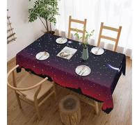 Red Sky At Night Starry Printed Rectangular Fabric Tablecloth 54x72in Tab