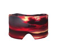 Red Sky at Night Starry Printed Slumber Eye Shield, Reversible Sleep Gear, Light Blocking Headwrap, for Travel Comfort