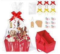 Red Small Hamper Baskets for Gifts Empty, Set of 8 | Hamper Kit, Empty Baskets, Set of 8, Filling Included, Reusable