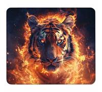 Red Small Mouse Mat 340x280mm Gaming Mouse Pad Tiger, Non-Slip Rubber Base, Waterproof Surface, Stitched Edges Mousemat, Compatible with Laser and Optical Mice Wear-Resistant, Gifts for Men T-8793