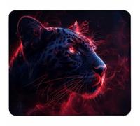 Red Small Mouse Mat 400x300mm Gaming Mouse Pad Leopard, Non-Slip Rubber Base, Waterproof Surface, Stitched Edges Mousemat, Compatible with Laser and Optical Mice Wear-Resistant, Gifts for Men T-8678