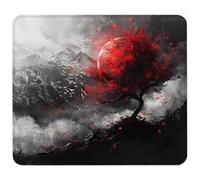 Red Small Mouse Mat 400x300mm Gaming Mouse Pad Sun, Non-Slip Rubber Base, Waterproof Surface, Stitched Edges Mousemat, Compatible with Laser and Optical Mice Wear-Resistant, Gifts for Men N-7674