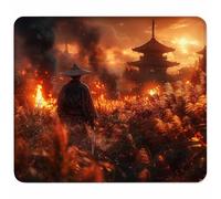 Red Small Mouse Mat 400x300mm Gaming Mouse Pad Warrior, Non-Slip Rubber Base, Waterproof Surface, Stitched Edges Mousemat, Compatible with Laser and Optical Mice Wear-Resistant, Gifts for Men P-7449