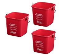 Red Small Sanitizing Buckets for Cleaning -3 Quart Sanitizing Cleaning Pail - Set of 3 Square Sanitizing Plastic Bucket