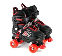 (Red Small /UK 11-1/) The Magic Toy Shop Children Adjustable 4 Wheel Quad Pink Roller Skates Boots Kids Adjustable Sizes