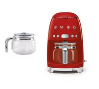 Smeg DCF02 Drip Filter Coffee Machine +DCG01 Glass Carafe Spare Jug Bundle - Red