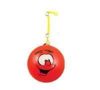 RED Smelly Fruits Smiley Face Ball 23cm - Uninflated With Hook & Spiral Keyring (1 Supplied)