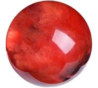 Red Smelt Quartz Crystal Ball, Ruby Sphere with Wood Stand,Melting Crystal Gemstone Orb for Witchcraft Home Decor Gifts,7.1"(18cm)