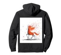 Red Smoke Horse Dynamic Equine Art Pullover Hoodie