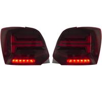 Red/smoke LED dynamic indicators back rear tail lights for VW Polo 6R 09-14