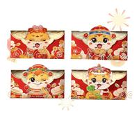 Red Snake Year Envelope - Lucky Money Red Pack | 2025 New Year Red Package, 4 Pack | Chinese New Year Red Envelopes | Snake Pattern For 2025 Celebrations Pair