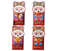 Red Snake Year Envelope - Lucky Money Red Pack | 2025 New Year Red Package, 4 Pack | Chinese New Year Red Envelopes | Snake Pattern For 2025 Celebrations Pair