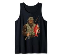 Red Snapper Bigfoot Fisher Angler Sasquatch Tank Top