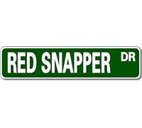 Red Snapper Dr Sign Novelty Red Snapper Decor Red Snapper Street Sign Wall Art Decor For Home Farmhouse Bar Cafe Man Cave 16 X 4 Inch