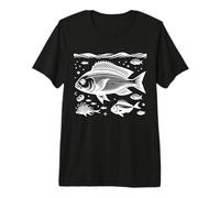 Red Snapper Line Art Fish Lover Premium T-Shirt