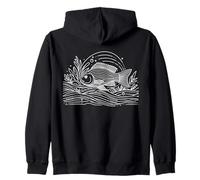 Red Snapper Line Art Fish Lover Zip Hoodie