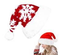 Red Snow Santa Hat Christmas Hats 31*45cm for Adults,Kids,Thickened Xmas Hat Plush Santa Claus Hat,Unisex Velvet Father Christmas Hat Costume,Christmas Party Hats Cap for Xmas New Year Party Gifts