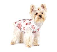 Red Snowflake White Christmas,Cotton Sleeveless Pet T-Shirt Soft Stretchy Puppy Breathable Vest,M
