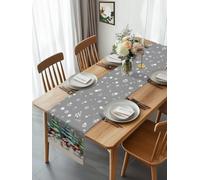 Red Snowman Christmas Trees Table Runner 90 Inches Long, Winter Snowflakes Stars Washable Table Runners Heat-Insulation Kitchen Dining Table Decorations for Home Party Decor 13x90in
