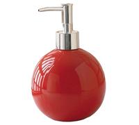 Red Soap Dispenser, 550ml Round Ceramic Soap Dispenser Refillable Lotion Bottle with Pump for Home Bathroom Decor, Red Lotion Bottle