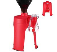 Red Soda Dispenser - Hand Pressure Compact Inverted Bottle Tap For Carbonated Drinks | Drink Saving Beverage Machine Compatible With All Bottles | Perfect For Party, Vending, Home | Fizzy Soft Drink