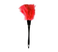 Red Soft Feather Hand Duster, Turkey Feather Duster Brush, Furniture Cleaning Tool, Dust Removal Tool for Home, Office, Auto Use