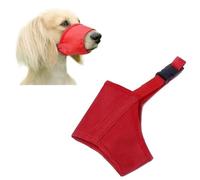 Red Soft Nylon Dog Pet Puppy Muzzle 7 Sizes Adjustable Head Strap Prevent Chewing Biting Stop Barking Mask Mouth Cover Size 2