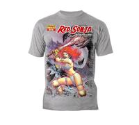Red Sonja Jim Lee Comic Cover Unisex T-Shirt | Official She-Devil with a Sword Graphic Tee | Fantasy Warrior Queen Vintage Style Gift for Fans | Soft Cotton Collectible Geek - Sports Grey - XXX-Large