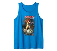 Red Sonja Mark Silvestri Comic Cover She-Devil Warrior Woman Tank Top, Men, Sapphire Blue, Medium