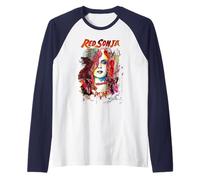 Red Sonja Matt Brooks Comic Cover Warrior Woman Pop Art Fine Raglan Baseball Tee