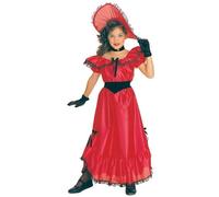 Red Southern Belle Childrens Wild West Costume | Medium (Height 122cm - 134cm)