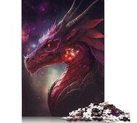Red Space Dragon Puzzle Jigsaws 1000 Pieces for Adults Puzzles for Teenagers Gifts Funny Jigsaw Puzzles 1000pcs (75x50cm)