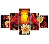 Red Sparrow Diamond Art Kits Adults Diamond Painting Flower 5 Pack, DIY Full Square Drill Gem Art for Adults Craft Kits for Kids, 5D Rhinestone Mosaic Kit for Home Wall Decor, Gift 60x120in, Model440