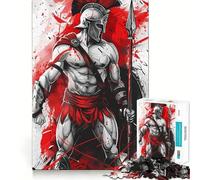 Red Spartan 1000 Piece Jigsaws for Teenagers Puzzle Smart Game Group Play Image Assembly Wall Art Decor (38x26cm)