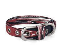 Red Spartan Helmet Dog Collar Adjustable Pet Collar Stainless Steel D-Ring Collar Oxford Cloth Cat Collar Strap with Metal Buckle for Small Medium Dog