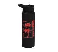Red Spider Lilies Manga Anime Aesthetic Japanese Flower Stainless Steel Insulated Water Bottle