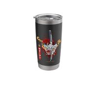 Red Spider Lily and Japanese Anime Retro Oni Samurai Mask Stainless Steel Insulated Tumbler