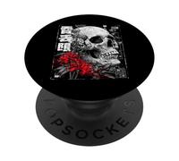 Red Spider Lily Flower Skull Skeleton Japanese Anime Otaku PopSockets Adhesive PopGrip