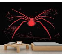 Red Spider Mural Halloween Spider Wall Mural Horror Theme Wallpaper Horror Animal Murals for Bedroom Not Peel and Stick Wallpaper Murals for Living Room 150 x 100 cm
